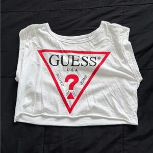 Guess White Tee with Subtle Logo